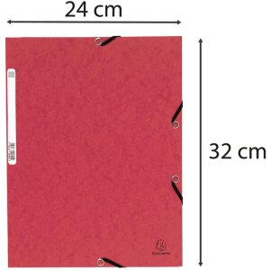 Exacompta map elastisch 3 kleppen Manilla karton 355g formaat DIN A4 rood