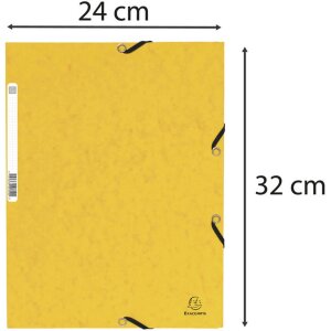 Exacompta map elastisch 3 kleppen Manilla karton DIN A4 geel 355g