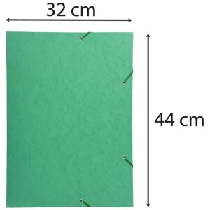 Map met elastiek en 3 kleppen Manilla karton 600g Nature Future, voor formaat din a3 Groen