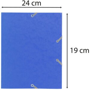 Ordner met elastiek en 3 kleppen van Manilla karton 400g, 17x22cm geassorteerde kleuren