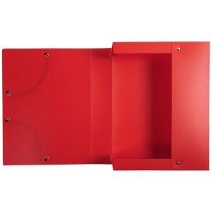 Archiefdoos Exabox gemaakt van pp met etiket 700µ rug 60mm ondoorzichtig, din a4 rood