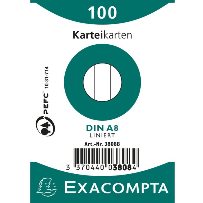 Indexkaarten a8 gelinieerd wit 100 stuks