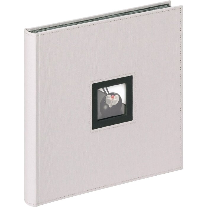 Walther Fotoalbum linnen zwart wit 30x30 grijs 50 zwarte paginas