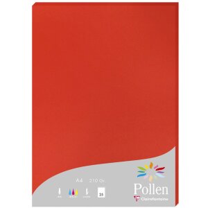 Papier a4 Pollen 210g koraalrood 25 vellen