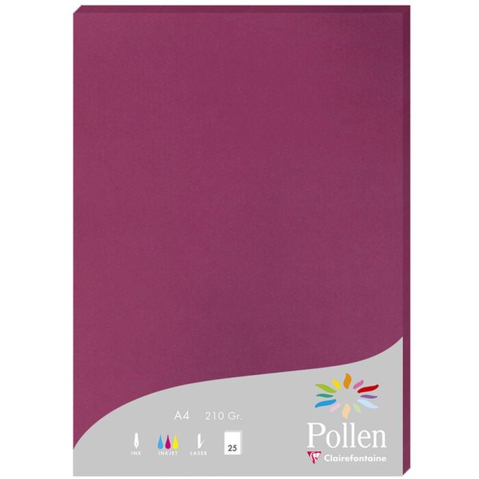 Papier a4 Pollen 210g framboos 25 vellen