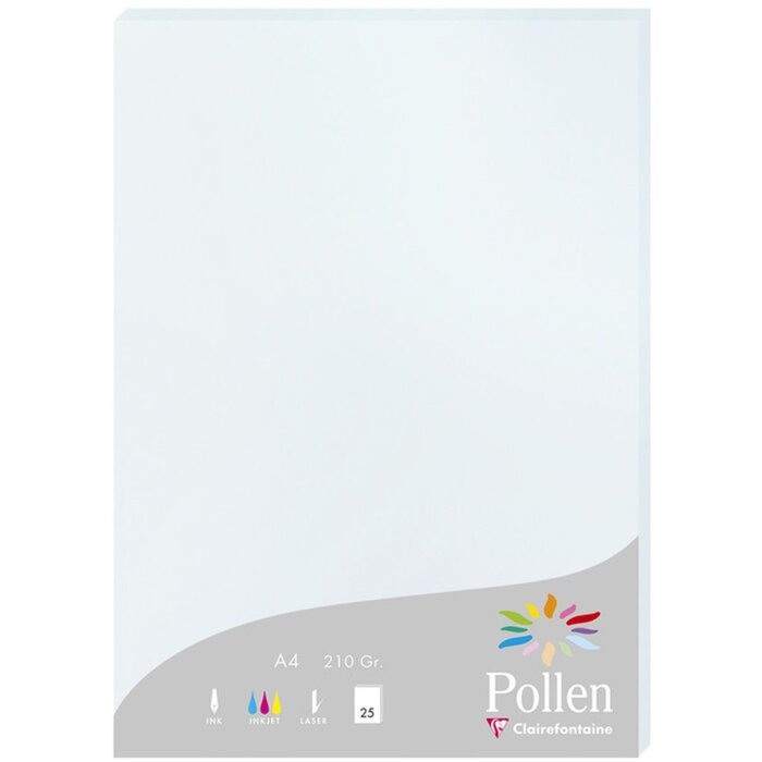 Papier a4 Pollen 210g blauw 25 vellen