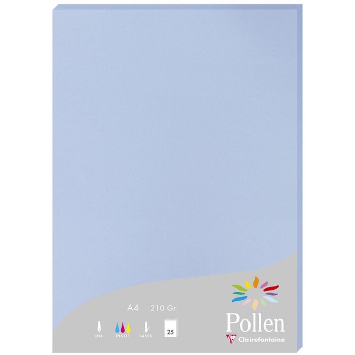 Papier a4 Pollen 210g lavendelblauw 25 vellen