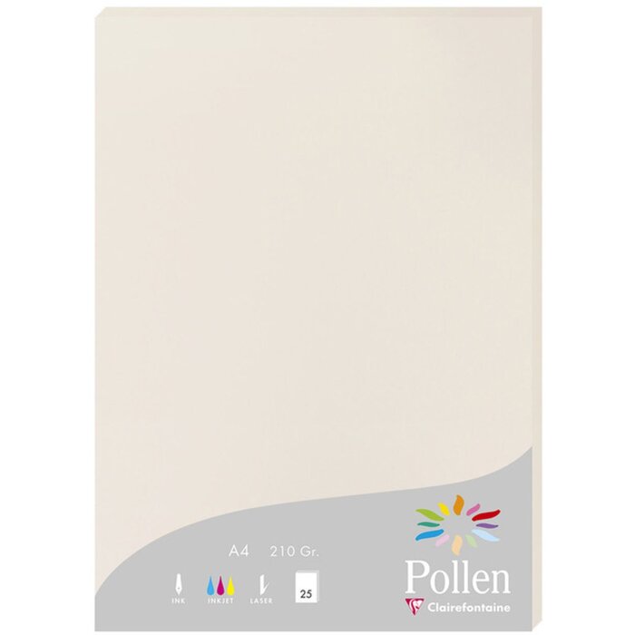 Papier a4 Pollen 210g grijs 25 vellen