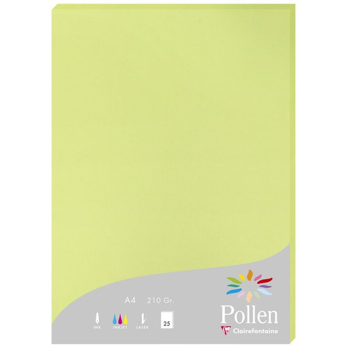 25 vellen papier Pollen, din a4, 210g bud groen