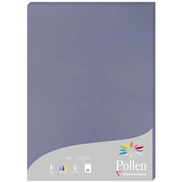 25 vellen papier Pollen, din a4, 210g Vergeet-me-nietje blauw