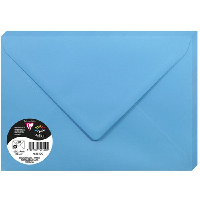 Pak 20 enveloppen stuifmeel, c5 162x229mm, 120g caribbean