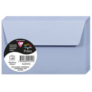 Envelop Pollen 20 stuks lavendelblauw 90x140 mm 120g