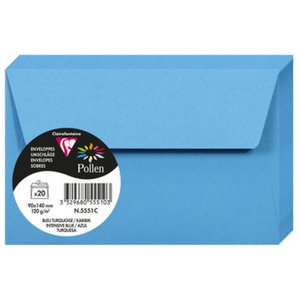 Enveloppe Pollen 20 stuks turquoise 90x140 mm 120g