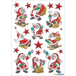 herma Grappig Kleurrijke Kerstman Stickers Decor