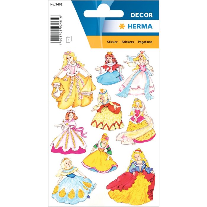 herma kleurrijke prinsessen stickers uit de decor serie