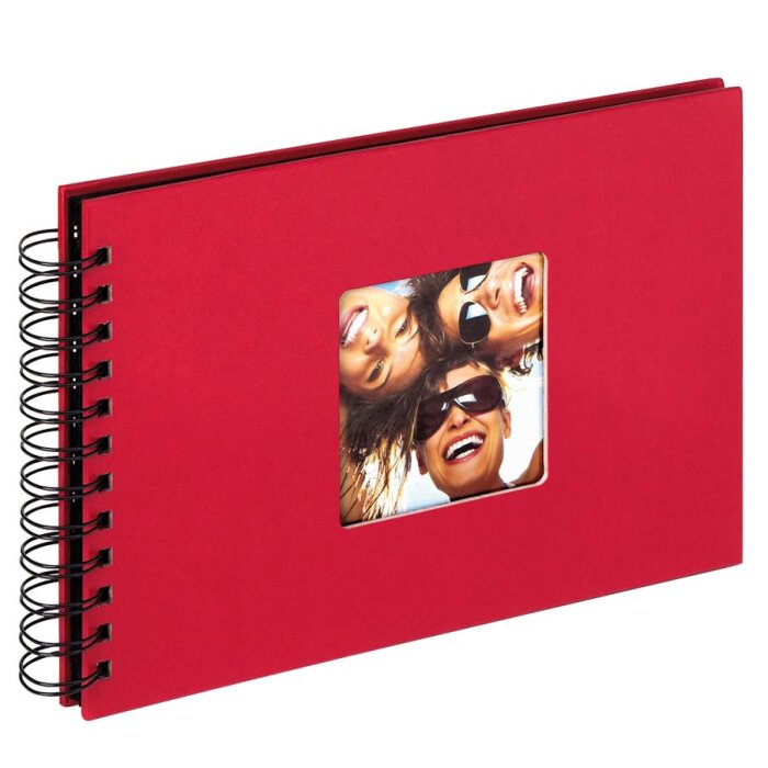 Walther Spiraal Album FUN rood 23x17 cm 40 zwarte paginas