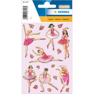 herma roze ballerina sticker met kralen oppervlak