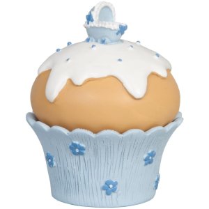 Decoratieve muffin blauw Ø 7x9 cm voor geboorte