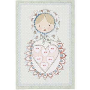 baby meisjeskaart met pailletten 10x15 cm