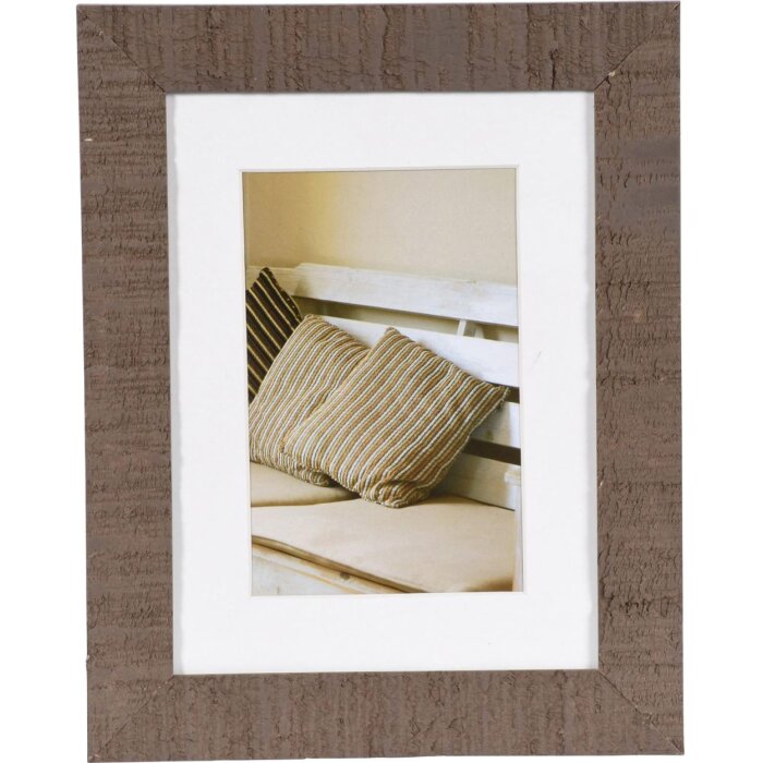 Henzo Houten Fotolijst Drijfhout 15x20 midden bruin met passepartout 10x15 cm