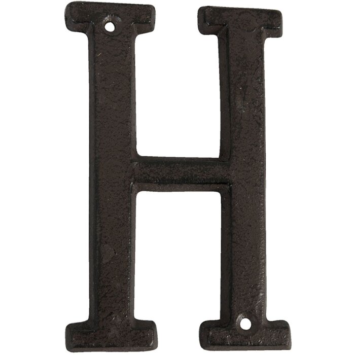 Letter h gietijzer 13 cm