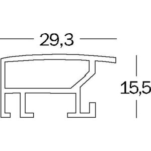 Walther Aluminium lijst aluline 50x70 cm zilver met passepartout 40x50 cm