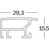 Walther Aluminium lijst aluline 50x70 cm zilver met passepartout 40x50 cm