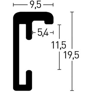 Aluminium lijst Classic 21x29,7 cm structuur notenhout