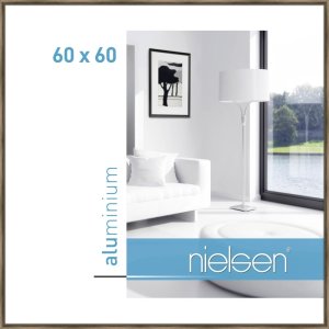 Aluminium lijst Classic 60x60 cm structuur notenhout