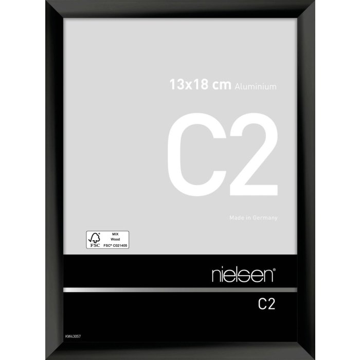 Nielsen Aluminium lijst c2 13x18 cm geanodiseerd zwart glanzend