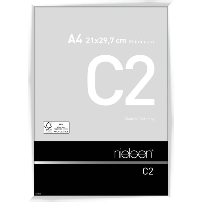 Nielsen Aluminium lijst c2 21x29,7 cm wit glanzend