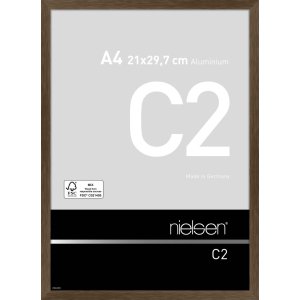 Nielsen Aluminium lijst c2 21x29,7 cm structuur notenhout mat