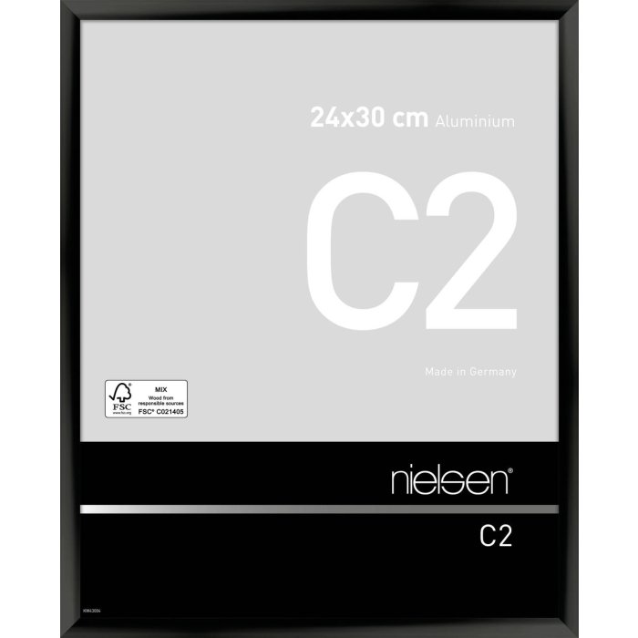 Nielsen Aluminium lijst c2 24x30 cm geanodiseerd zwart glanzend