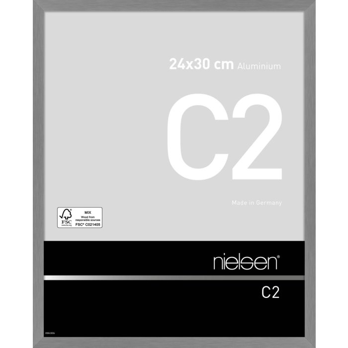 Nielsen Aluminium lijst c2 24x30 cm structuur grijs mat