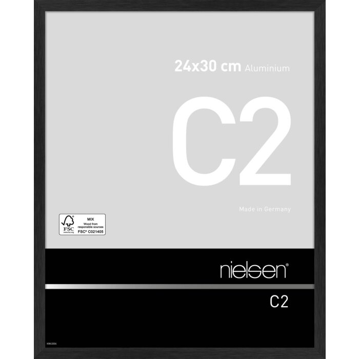 Nielsen Aluminium lijst c2 24x30 cm structuur zwart mat