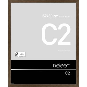 Nielsen Aluminium lijst c2 24x30 cm structuur notelaar mat