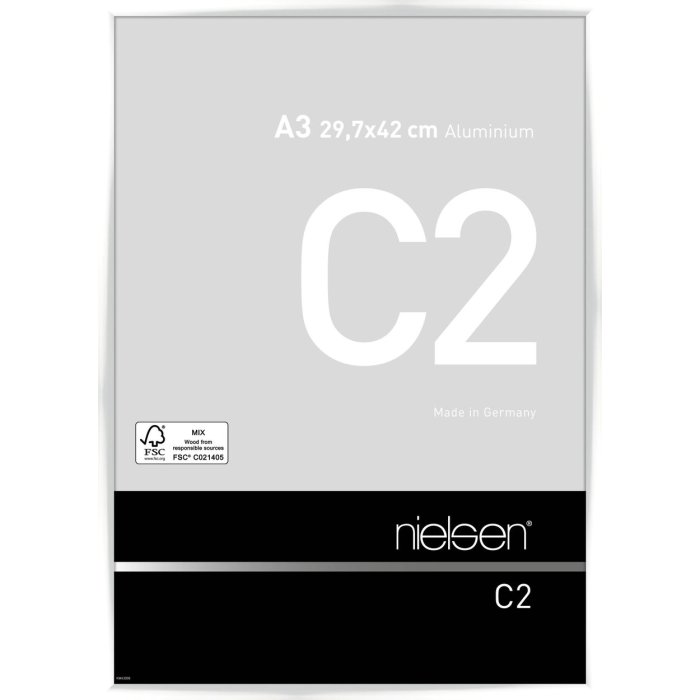 Nielsen Aluminium lijst c2 29,7x42 cm wit glanzend