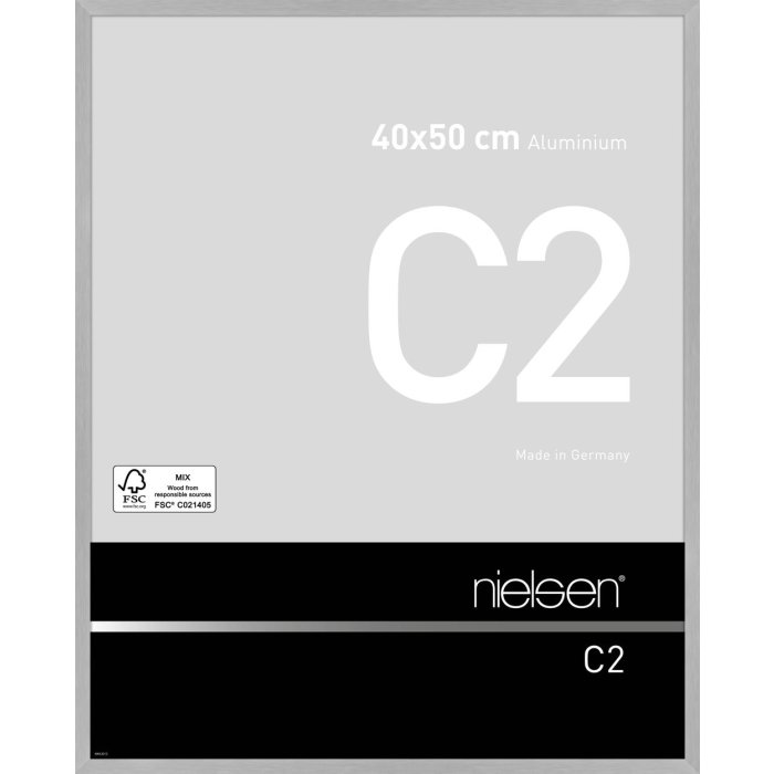 Nielsen Aluminium lijst c2 40x50 cm structuur zilver mat