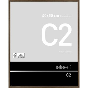 Nielsen Aluminium lijst c2 40x50 cm structuur notelaar mat