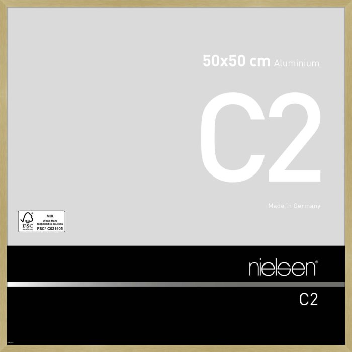 Nielsen Aluminium lijst c2 50x50 cm structuur goud mat