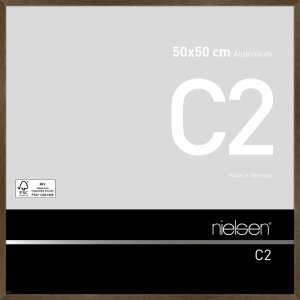 Nielsen Aluminium lijst c2 50x50 cm structuur notelaar mat