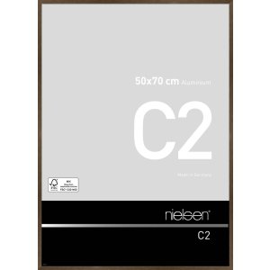 Nielsen Aluminium lijst c2 50x70 cm structuur notelaar mat