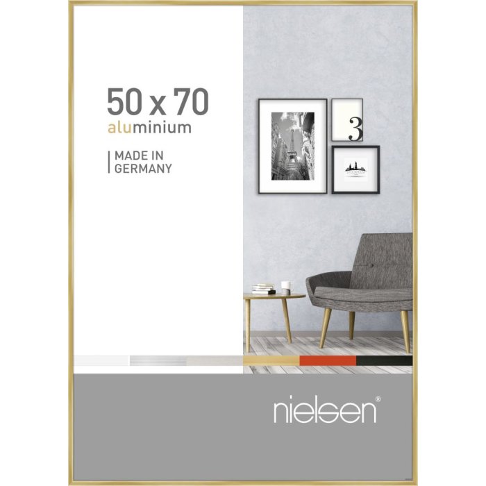 Nielsen Aluminium lijst Pixel 50x70 cm goud glanzend