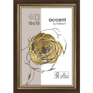 Ascot houten lijst 10x15 cm donkerbruin-goud