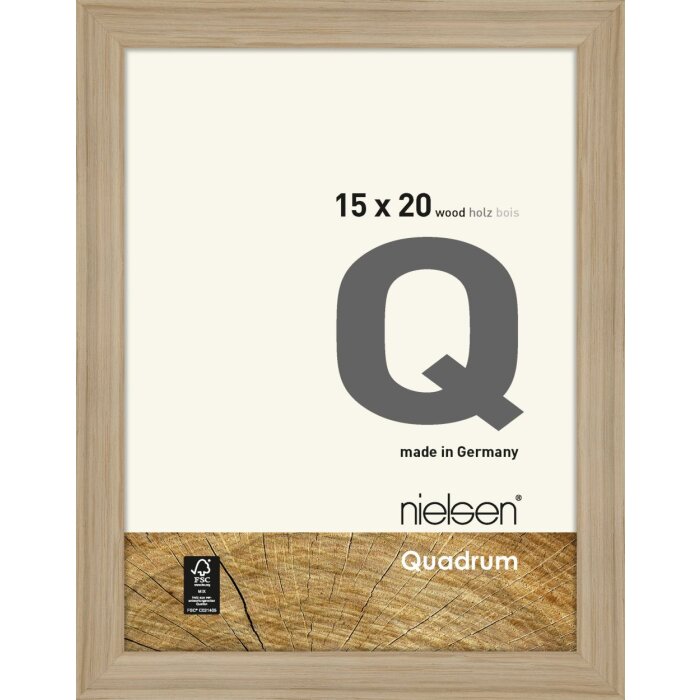 Houten clip-on lijst Quadrum 18x24 cm eik natuur