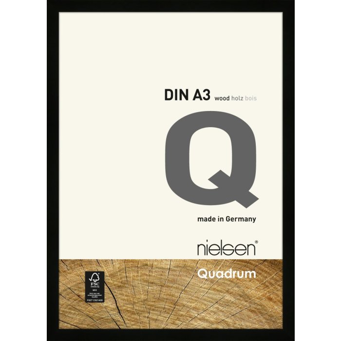 Houten clip-on lijst Quadrum 30x42 cm zwart