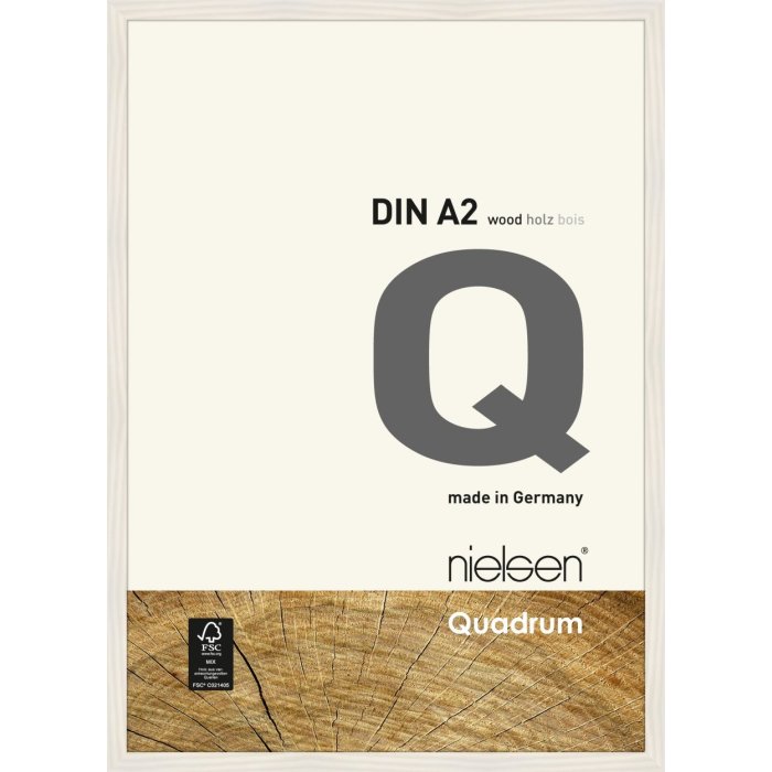 Houten clip-on lijst Quadrum 42x60 cm wit