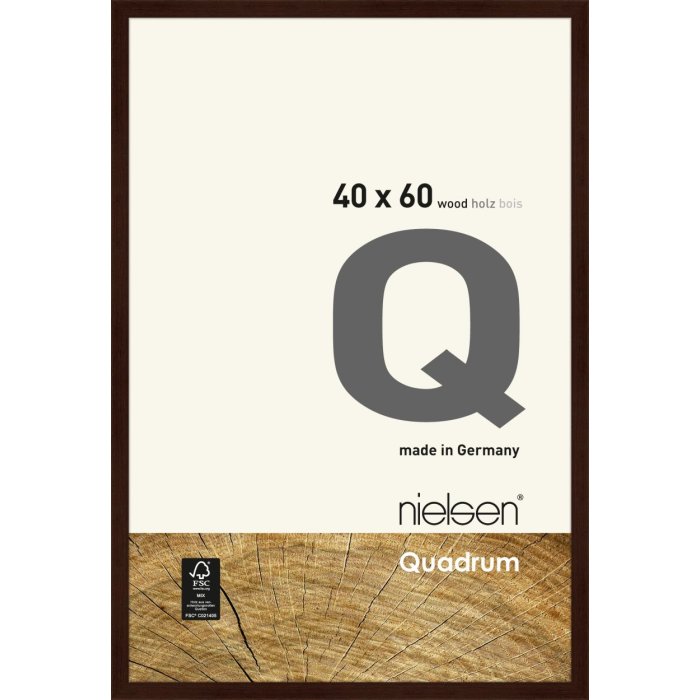 Houten clip-on lijst Quadrum 40x60 cm wengé