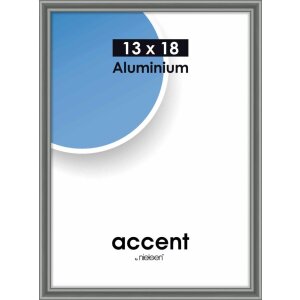 Accent aluminium lijst 13x18 cm staal grijs glanzend