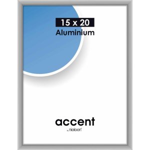 Accent aluminium lijst 15x20 cm zilver mat